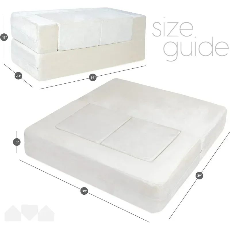 Milliard Kids Couch - Modular Kids Sofa for Toddler and Baby Playroom/Bedroom Furniture (Ivory) with Bonus Pillow 3