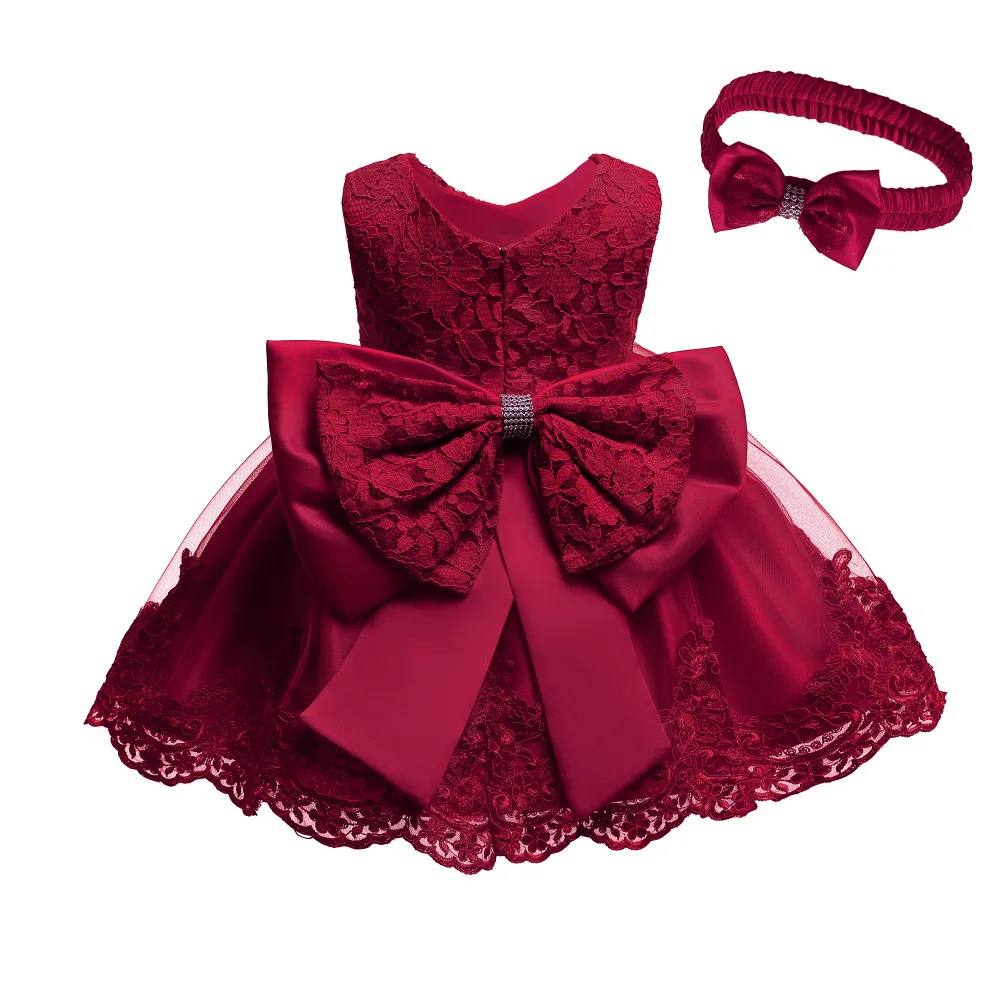 New Fashion Princess Dress for Baby Girls Costume 1st Birthday Party Dress Kids Lace Vestidos 0-24Months