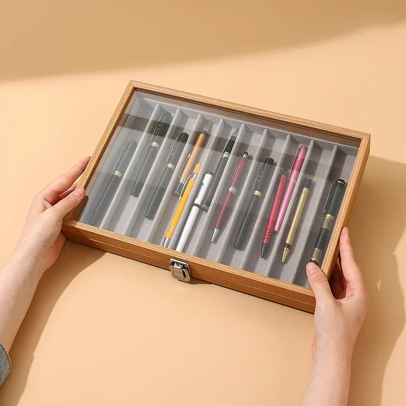 ペン用ディスプレイボックス,ペン,収納ケース,蓋付き,トップウィンドウ