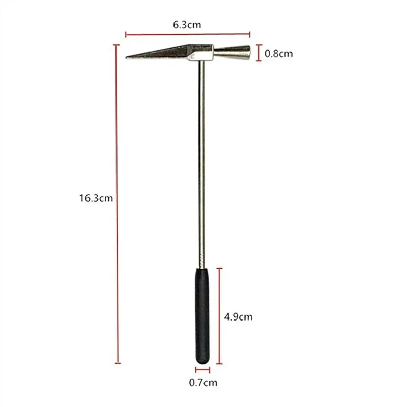 Geological Hammer with Pointed Tip & Rubber Grip, 16.3cm/ 15.8cm Alloy Geologist Hammer Masonry