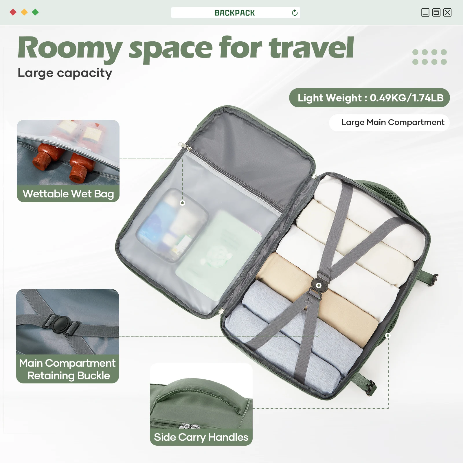 Short Distance Aircraft Cabin Travel Backpack 45x36x20 Hand Luggage Backpack Cabin Bag Aeroplane Carry-Ons, College Backpack