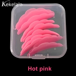 Eyelash Lift & Perm Reusable Silicone Pads - 10 Piece Set for Lash Curling and Extension (Hot pink in case)