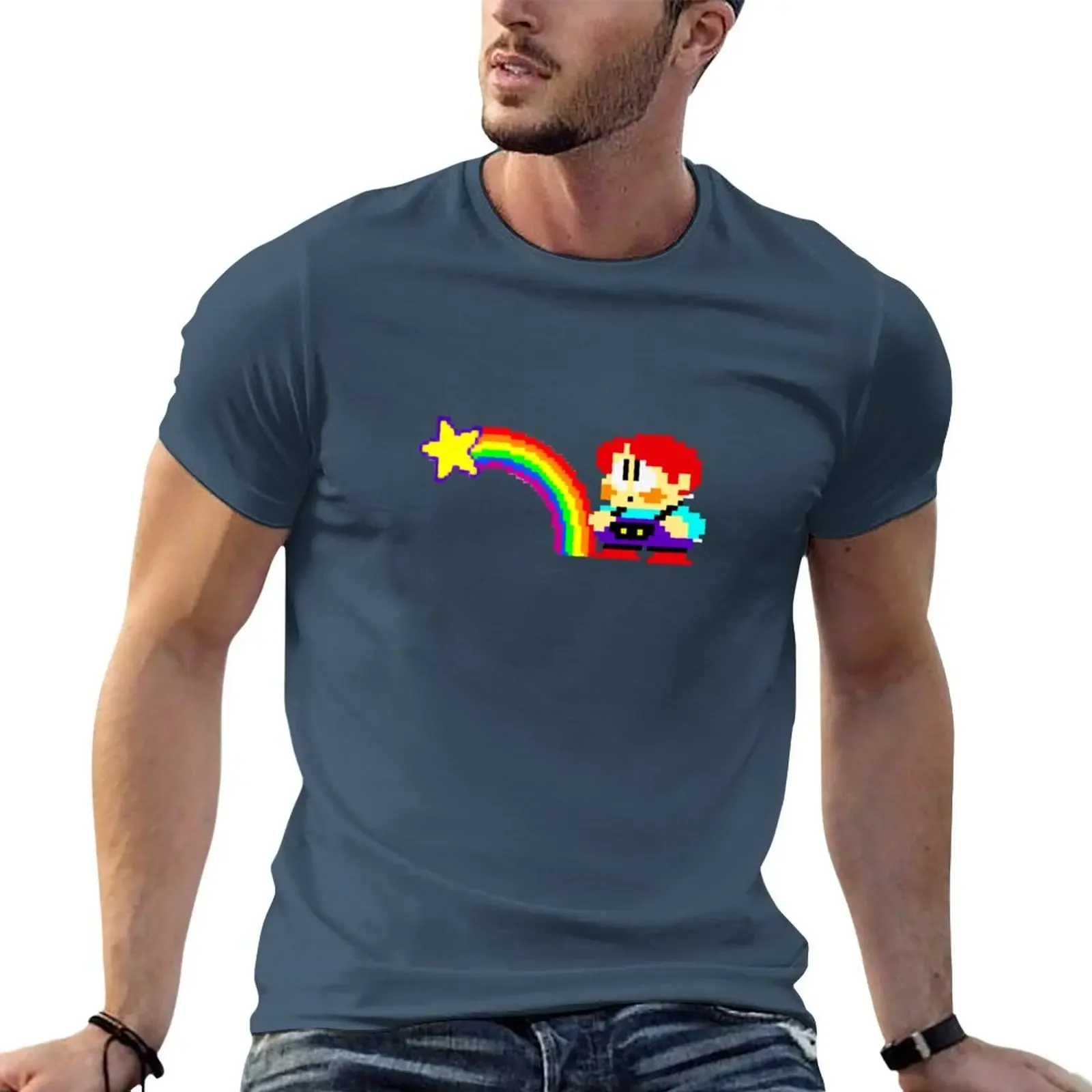 T-Shirt Rainbow Islands Plus Size Top Camicetta Ragazzi Animal Print Magliette Bianche Da Uomo