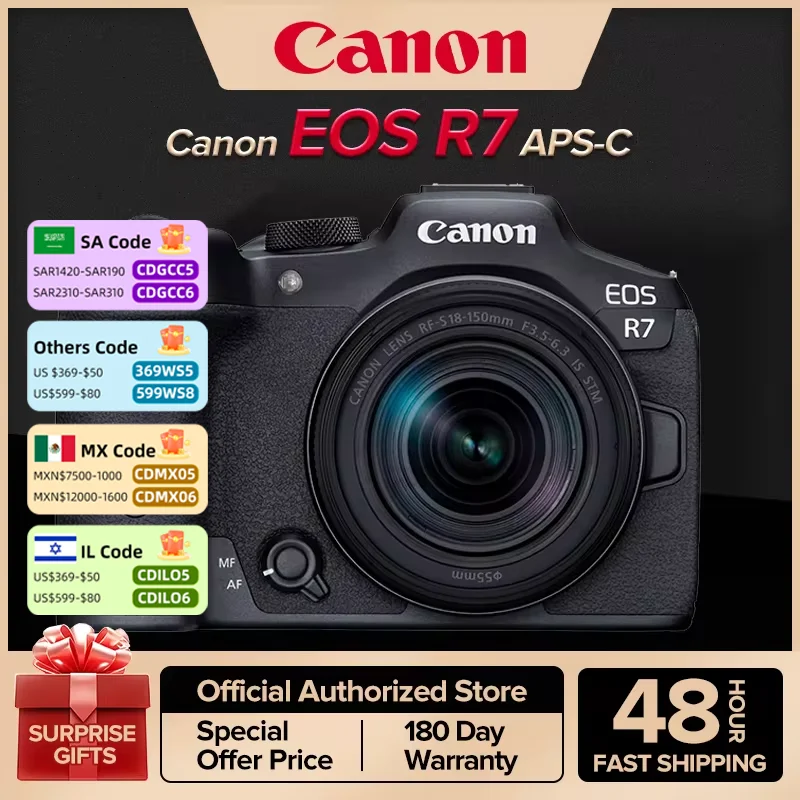 Canon EOS R7 APS-C Flagship Professional Mirrorless Digital Camera High-Speed Continuous Shooting 4K Video digital camera