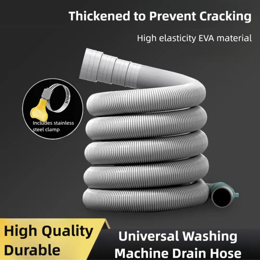 Flexible Washing Machine Drain Hose EVA Flexible Dishwasher Drain Hose Extension Pipe Corrugated Washer Discharge Tube 1/2/3/5m