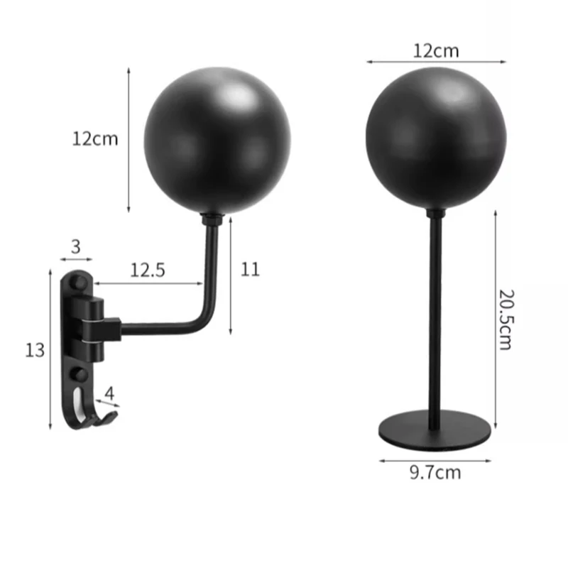 Motorcycle Helmet Rack No Drill Bike Helemt Hanger 180&deg; Rotation Helmet Display Holder With Hooks For Home Garage Organizer