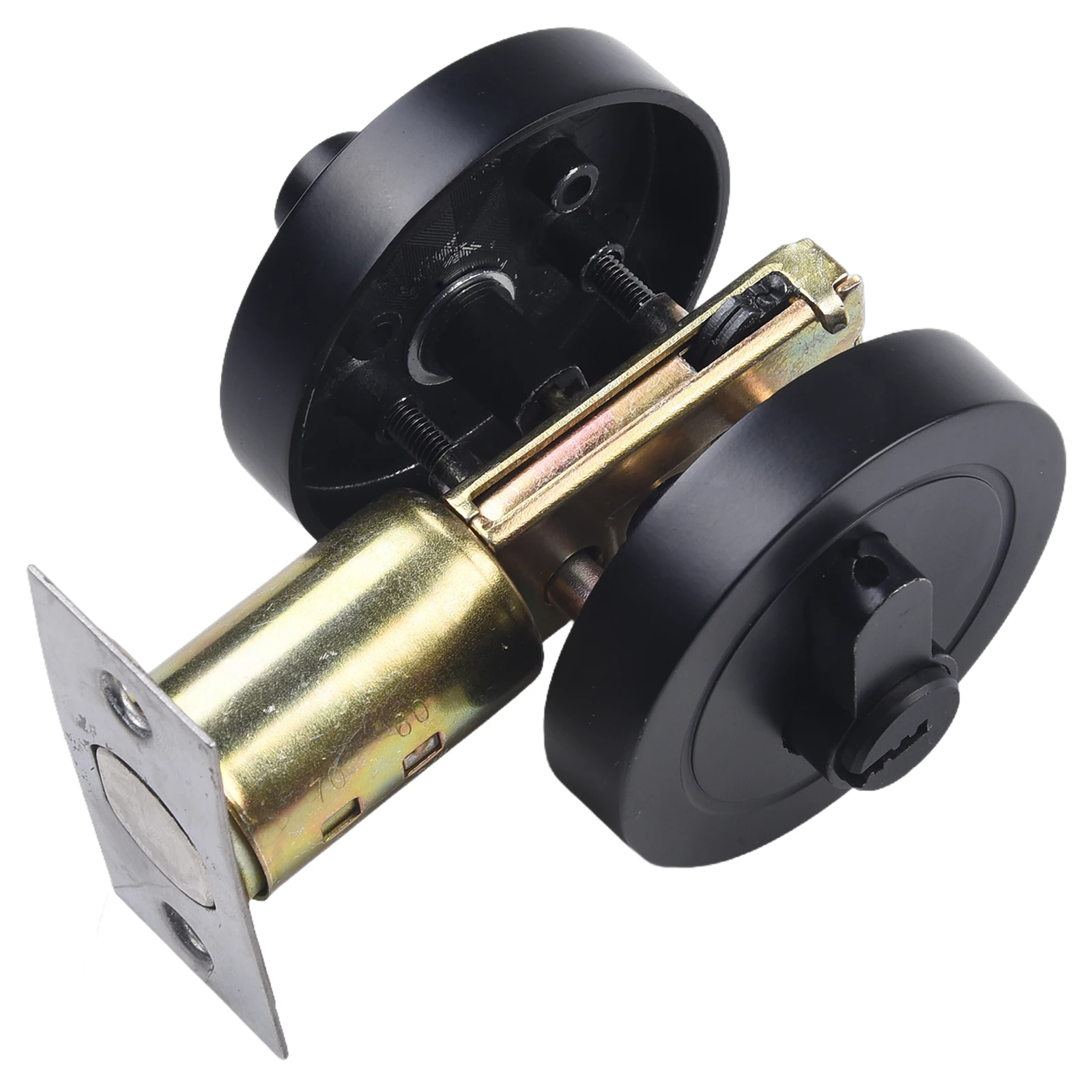 Description Picture 4 of itemBrushed Nickel Handles Exterior Doors Cylinder Front Exterior Doors Single Cylinder Zinc Alloy Black Door Lock