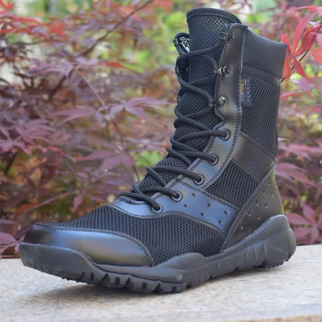 Summer Combat Boot Men Women Climbing Training Lightweight Waterproof Tactical Boots Outdoor Hiking Breathable Mesh Shoes 1