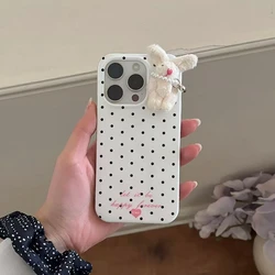 3D Plush Rabbit Polka Dot Phone Case with Plastic Detail - Honor X8C (1)