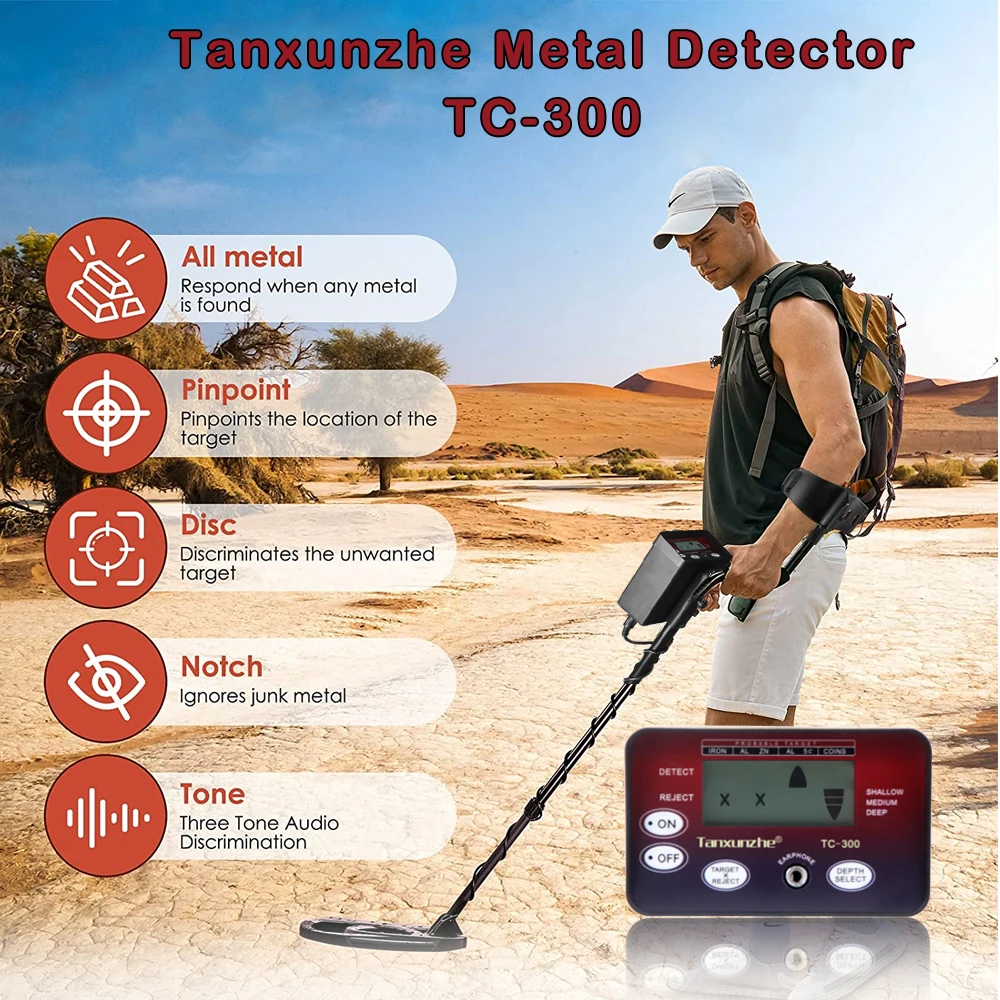 High Sensitivity Metal Detector IP68 Waterproof Treasure Search Detector pointer Profesional Pinpointing Underground Gold Iron