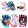 Kids Children Fingerless Gloves Half Finger Cycling Glove Boy Girl Bike Bicycle Skating Training Exercise Protection Gloves 2