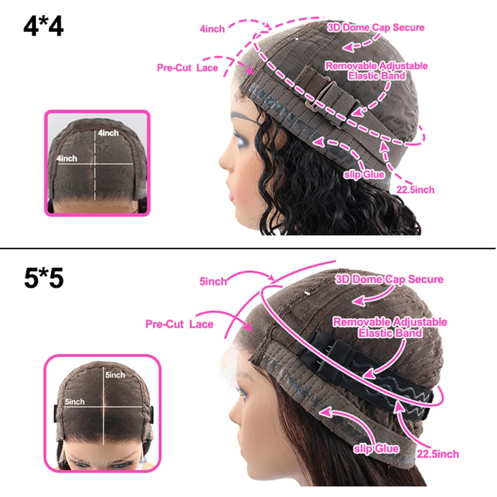 Glueless Pre-Cut Lace Closure Wig Human Hair Blow-out Classic Layered Human Hair Wig 360 Full Lace Natural Black Color