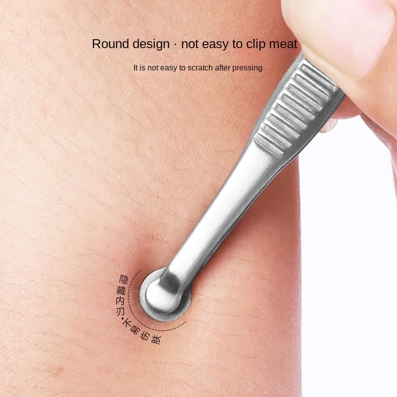 Stainless Steel Round Head Ring Nose Hair Clip Beard & Moustache Trimmer Eyebrow Clipper Push Nose Brow Hair Tweezers Cut Tools nose hair trimmer,nose and beard trimmer