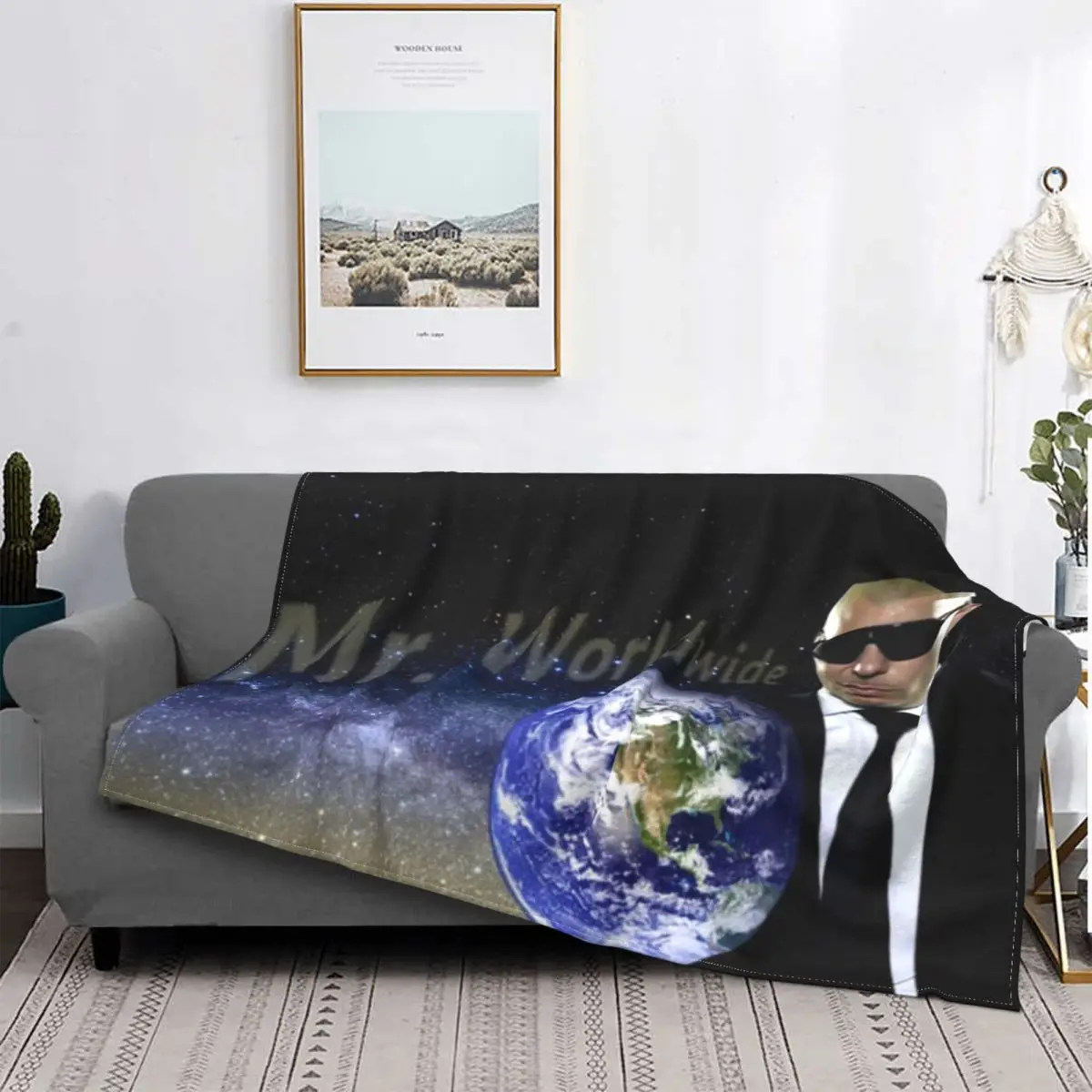 

Mr. Worldwide Blanket Soft Fleece Spring Warm Flannel Throw Blankets for Sofa Travel Bedroom Bedspread