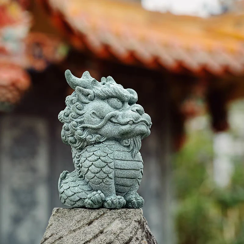 

3D Silicone Mold Concrete Ornaments Production Chinese Elements Qilin Rui Beast Design DIY Home Decoration Cement Mould