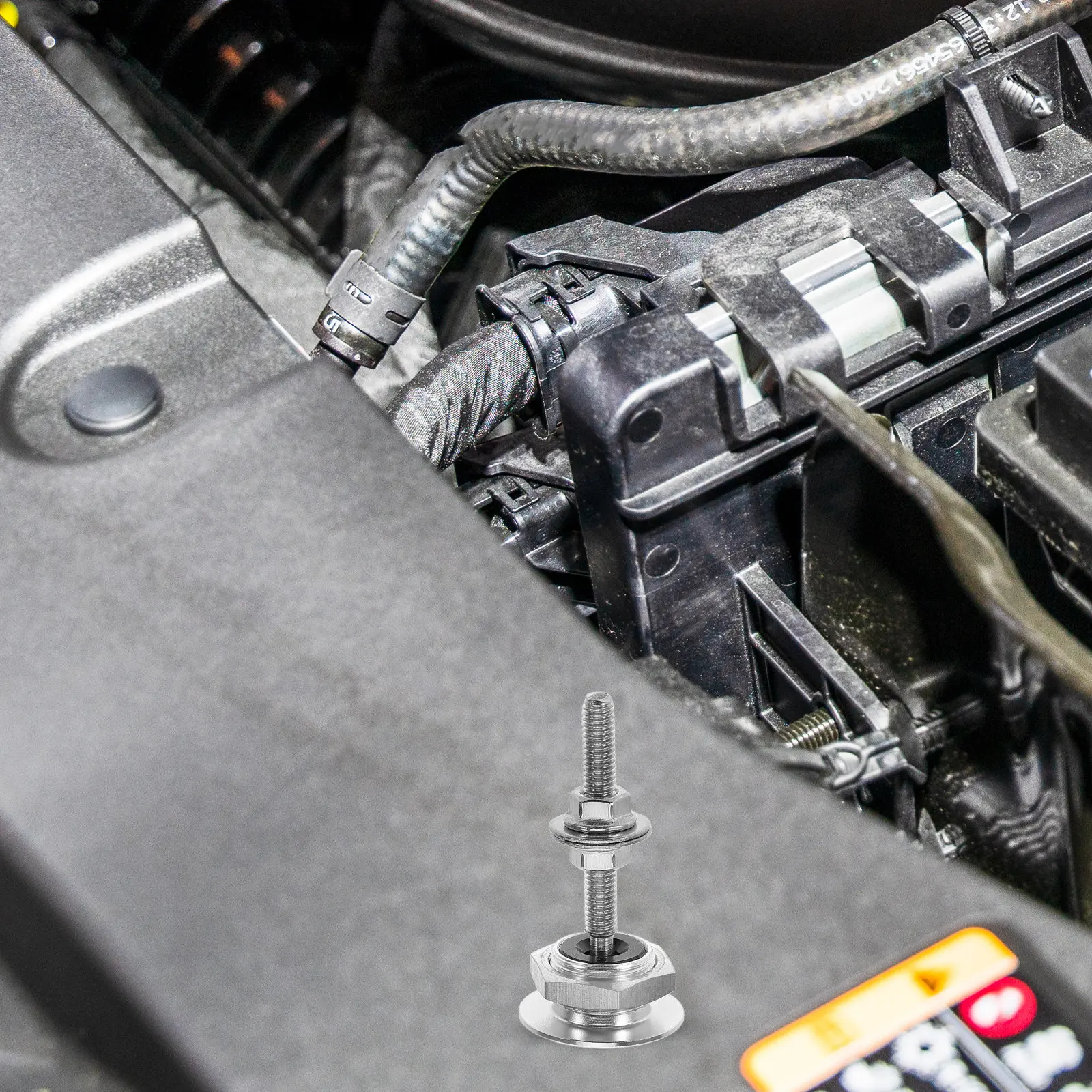 퀵 릴리스 30mm 도난 방지 후드 잠금 장치 알루미늄 합금 푸시 버튼 래치 (레이싱 매니아, 자동차 스포츠 개조, 엔진용)