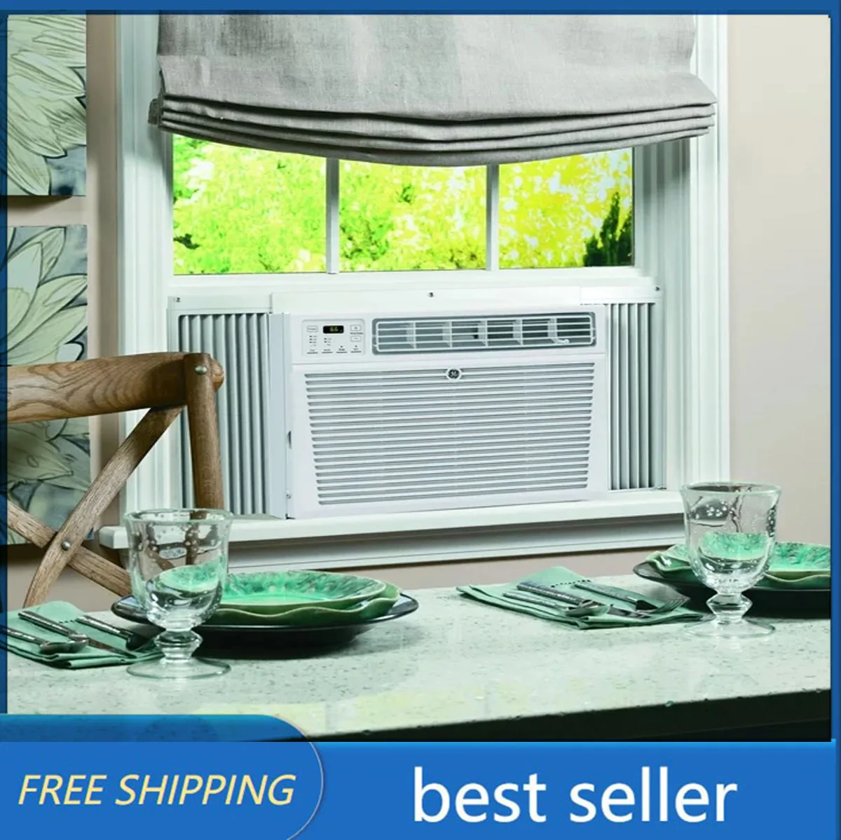 

GE® 8,000 BTU 115-Volt Window Air Conditioner with WiFi and Eco Mode for Medium Rooms, White