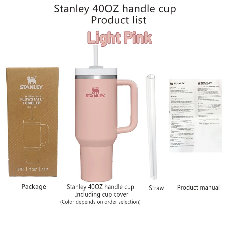 40oz Bling Stanley: Lt Pink & Gold