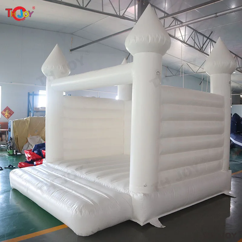 

White Bounce House For Soft Play Rental Commercial Bouncy Castle 13x13ft Free Air Shipping To Door Include Blower