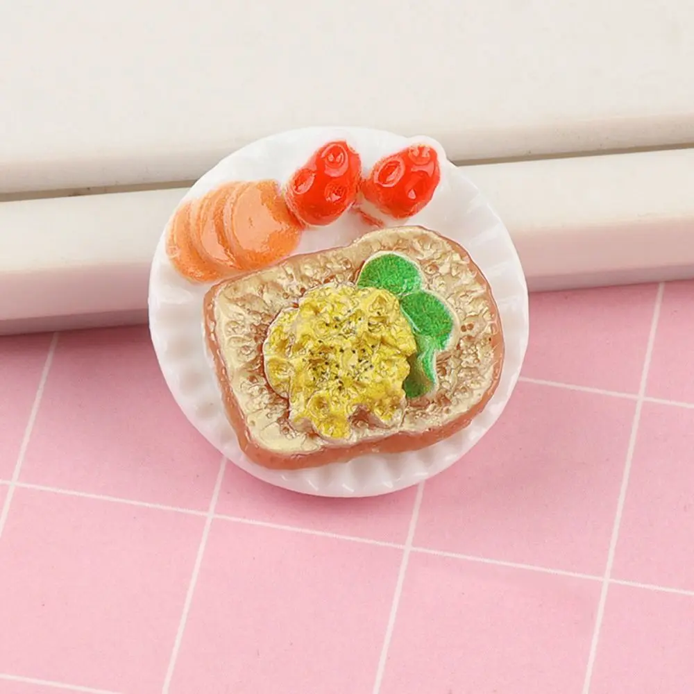 Dollhouse Miniature Simulation Food Model DIY Kitchen Accessories Resin Dollhouse Decoration Cute Food Toys 6PCS
