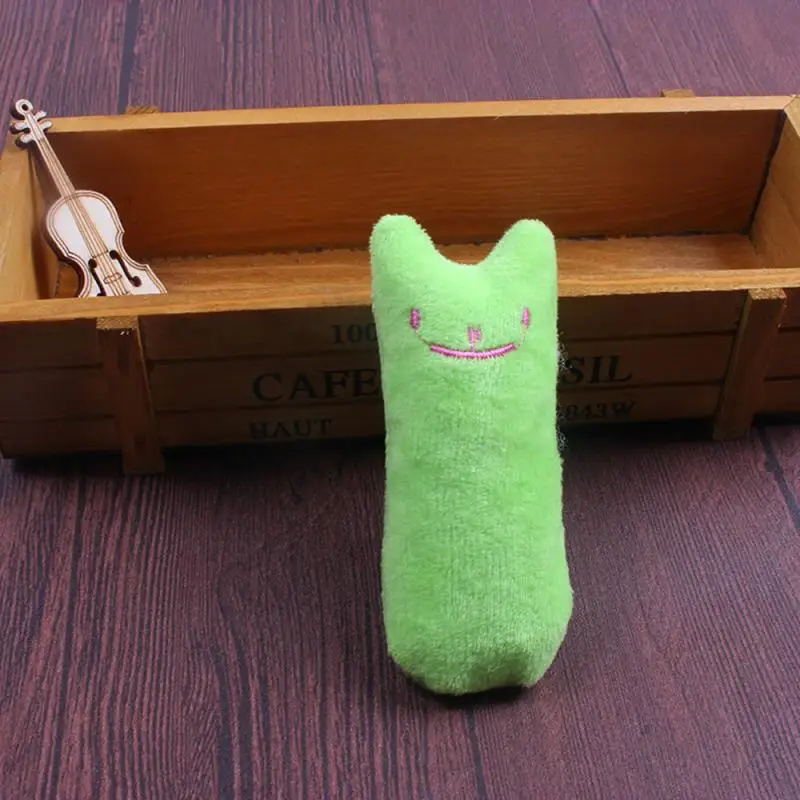 Teeth Grinding Catnip Toy Pet Kitten Chewing Vocal Toy Short Plush Interactive Claws Thumb Bite Cat Mint Toy Pet Cat Supplies