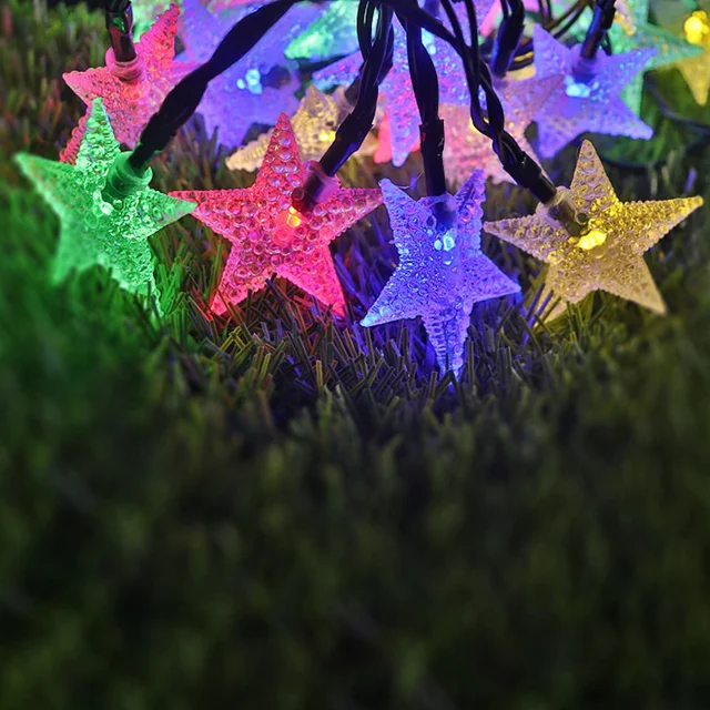 Solar Star String Lights Outdoor Waterproof LED Solar Powered Fairy