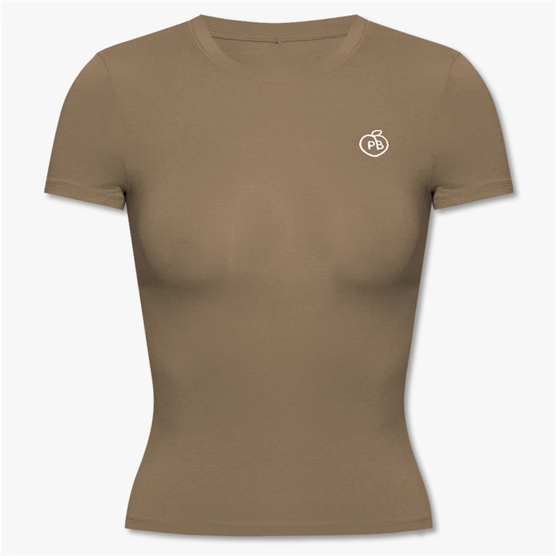 Women Sports Shirt Pchee Bum Women Shirts Slimming Sports Tee Quick Dry Running Tops Tights Push Up Workout Gym Clothes Female Short Sleeve Fitness