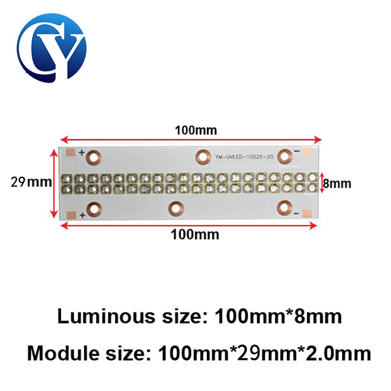 3535 UV LED 모듈 120W 자외선 램프 접착제 경화 빛 365nm 385nm 395nm 405nm 석영 렌즈 칩 비즈