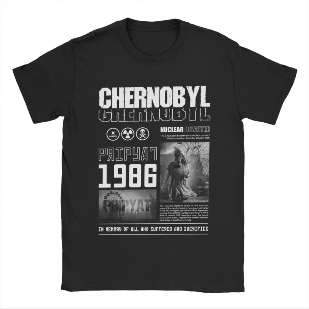Tschernobyl-T-Shirt für Herren, lustiges T-Shirt mit O-Ausschnitt, kurzärmelige Kleidung, Herren-T-Shirts für den Sommer