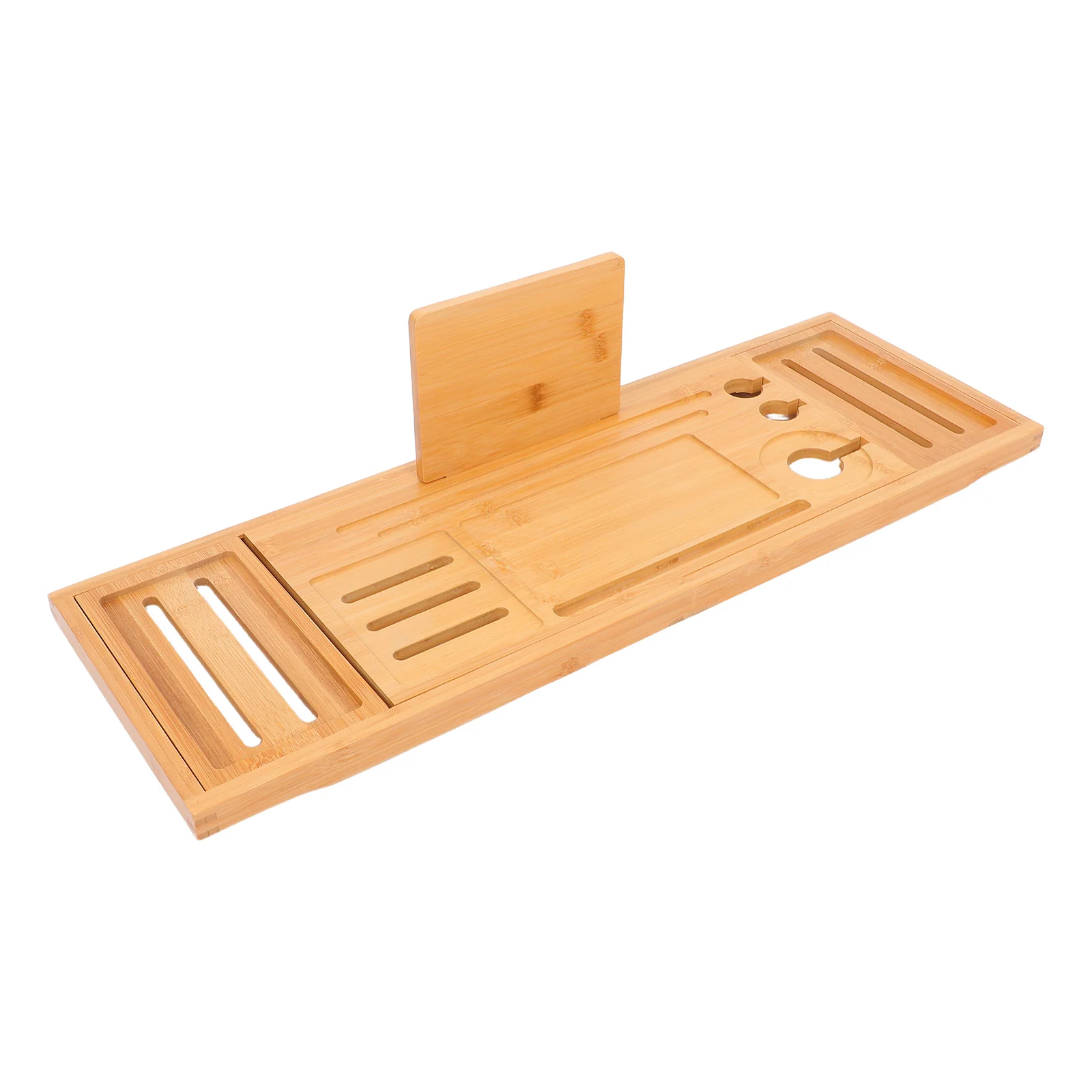 Bamboo Bath Trays Expandable Bathtub Storage Rack Adjustable Bathroom Tub Tray Holder for Soap Shampoo Body Wash Accessories