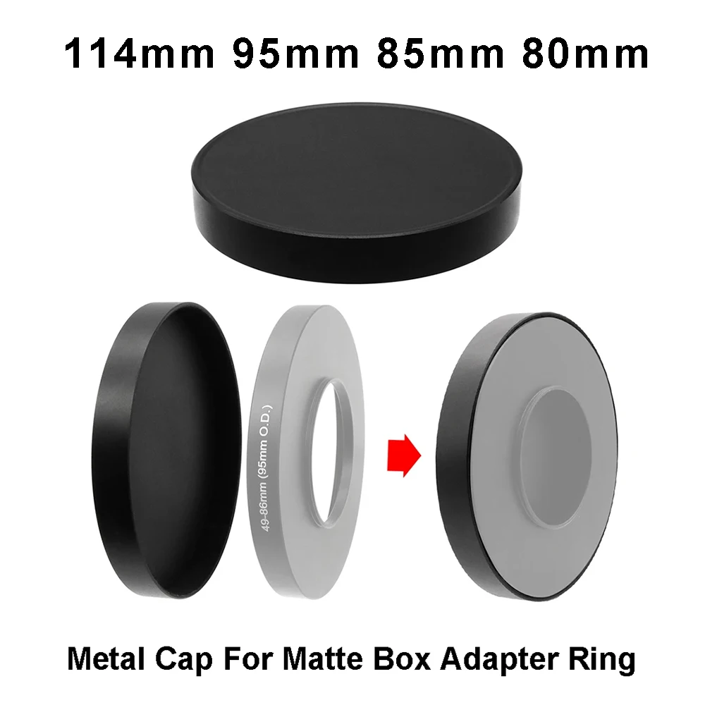 

Metal Lens Cap 114mm / 95mm / 85mm /80mm (inner diameter) for Matte Box Adapter Ring Filter Step Up Ring Black Universal