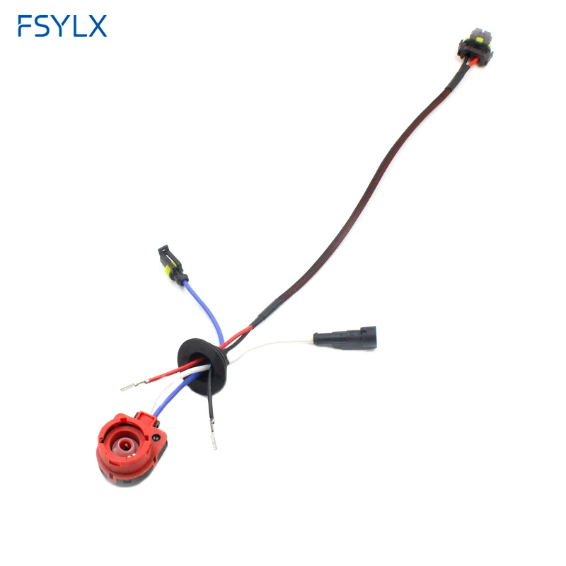 Auto car D2 D2C D2S D2R AMP socket connector power cable HID ballast bulb HID XENON wire harness D4 D2 adaptor headlight adapter harness car plug connector wire car wiring harness