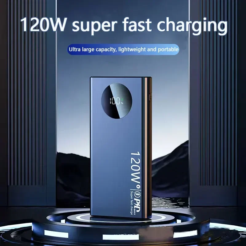 120w New Super Fast Charging 50000mah Power Bank Ultralarge Capacity For Mobile Power External Battery For Iphone Xiaomi Huawei