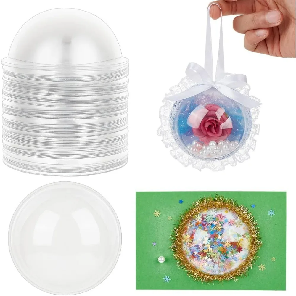 3.1 inch Half Ball Clear Candy Dome PVC Half Ball Domes Candy Holder Shaker Domes For Card Making Clear Plastic Dimension 80 Pcs plastic candy domes