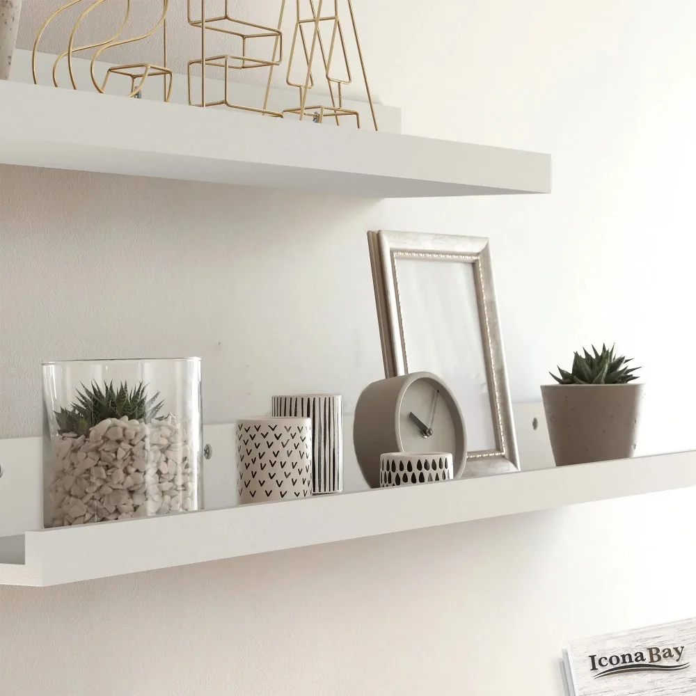 Floating Shelves, Set of 3 Wall Shelves (Multiple Sizes & Colors) by Icona  Bay