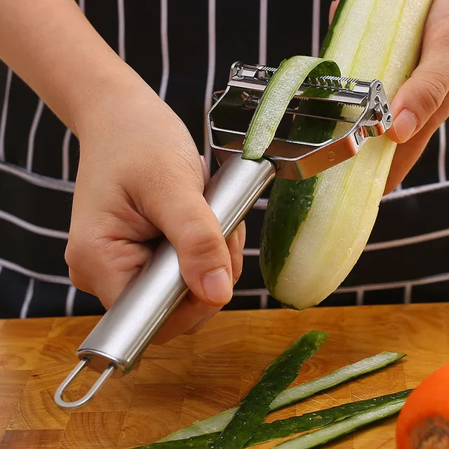 Kitchen Vegetable Peeler Stainless Steel Melon Planer Double-Head Peeler Household Multiple-Function Fruit And Vegetable Peeler 2