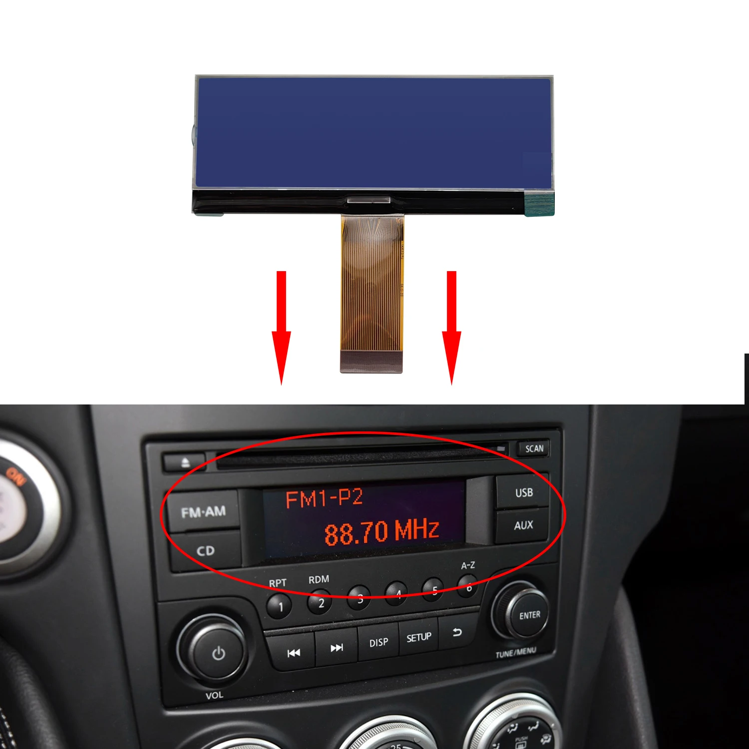 Auto LCD Screen Multimedia Player Audio LCD Display LCD Display Nissan Qashqai Juke Car Radio CD Player Screen DAEWOO Unit Pixel Repair