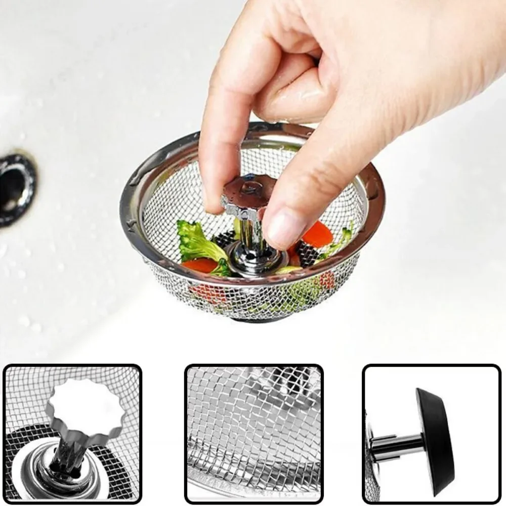 Kitchen Water Sink Filter Sink Mesh Strainer Kitchen Stainless Steel Strainer Bathroom Floor Drain Cover Cleaning Tools sink filter kitchen sink filter sink strainer kitchen sink strainer