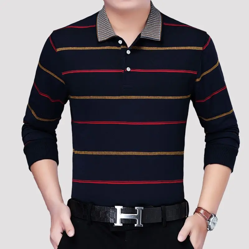 2023 New Korean Fashion Autumn Shirt Men Capable Hipster Sven Business Casual Sports Chic Street Long Sleeve Stripe Top Clothes