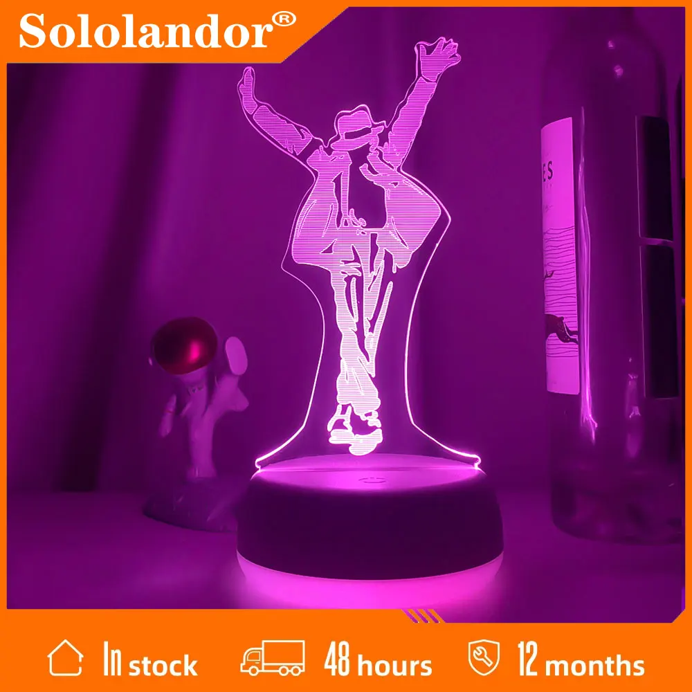 

Michael Jackson Dancing Figure Led Night Light 3d Illusion Color Changing Nightlight for Home Decoration Bedside Table Lamp Gift