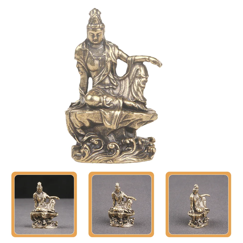

Temple Decor Vintage Buddha Statue for Home Gifts Retro Avalokitesvara Large Mini Brass Decoration Shaped Figurine