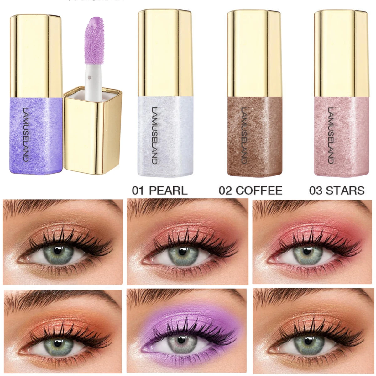 8 Colors Glitter Liquid Eyeshadow Waterproof Lasting Shimmer Glow Single Eyeshadow Pigment Professional Makeup Beauty Cosmetic