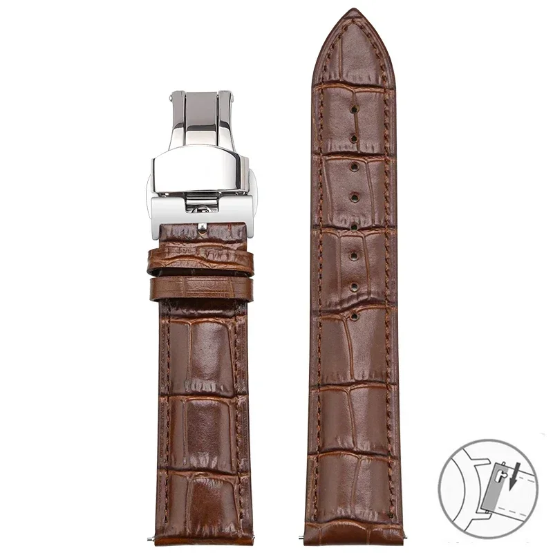Premium Cowhide Genuine Leather Quick Release Watch Strap - Universal Fit