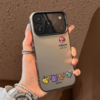 Cute Pixel P-Pokemon Pattern Phone Case For iPhone 17 16 15 14 13 12 11 Pro Max XR XS MAX 7 8 PLUS MINI INS Luxury Matte Cover 1