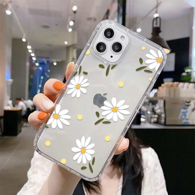 thumbnail image 1 of Flower Phone Case For iPhone 13 Case iPhone 11 12 14 15 Pro Max 12 13 Mini 7 8 Plus SE 2020 XR XS X Shockproof Clear Soft Cover, 1 of 5