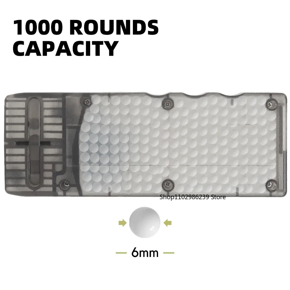 6mm BBS Speed Loader 1000 Capacity Plastic BB Storage Box M4 Hand Crank Magazines Quick Loader Airsoft Gear Accessories