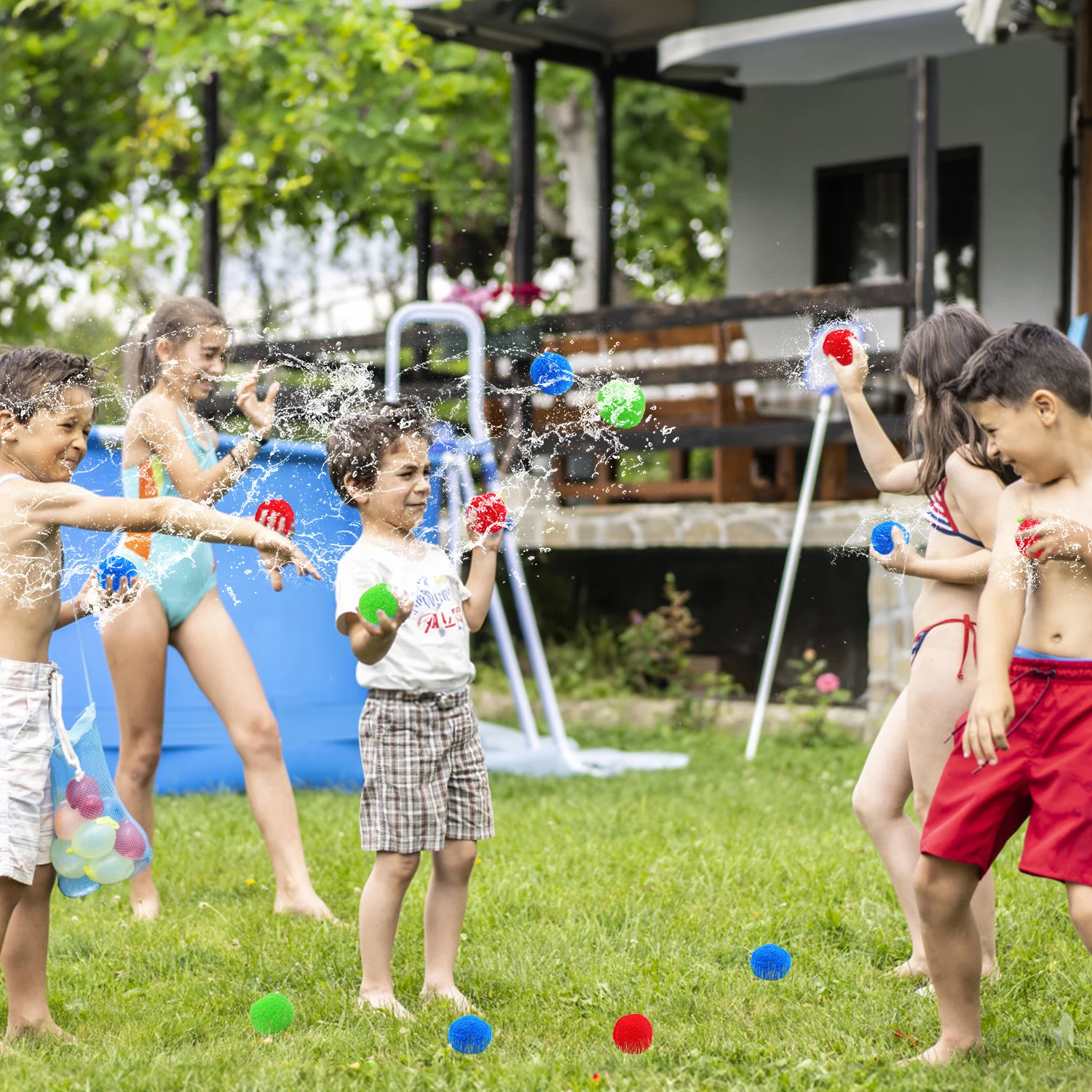 Reusable water cotton balls for children's swimming pools, beach balls, beach parties, water fights, water balloons 5