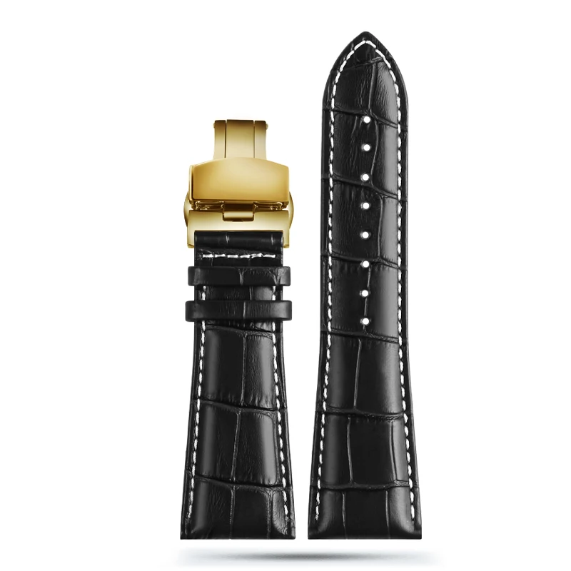 Large Width Genuine Leather Watch Strap