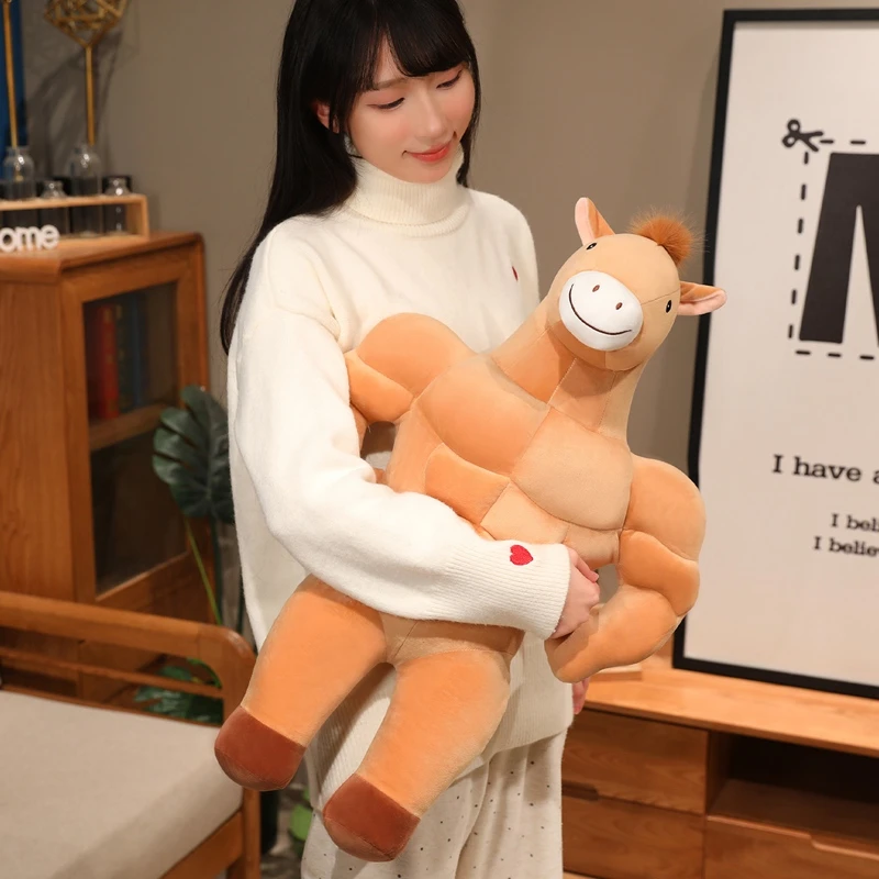 Wholesale Creative And Quirky Strong Muscular Abdominal Muscle Plush Toy Horse Doll Cute Cartoon Anime Decoration Christma Gift