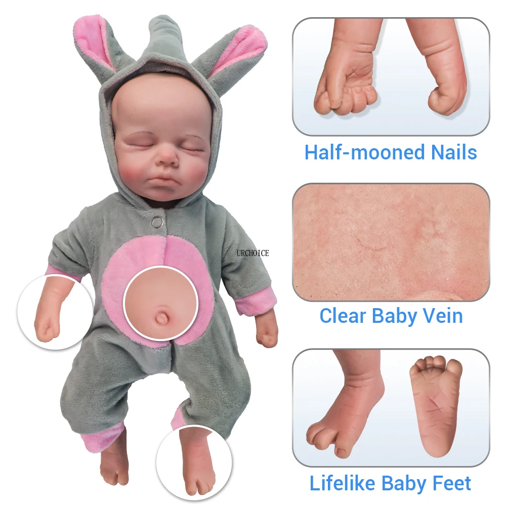 12inch Mini 100% Silicone Full Body Reborn Baby Dolls Soft  Lifelike Details Newborn Preemie for Children Toys Gift